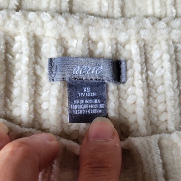 Aerie Crean Chenille Knit Textured Long Sleeve Pullover Sweater - Picture 8 of 10